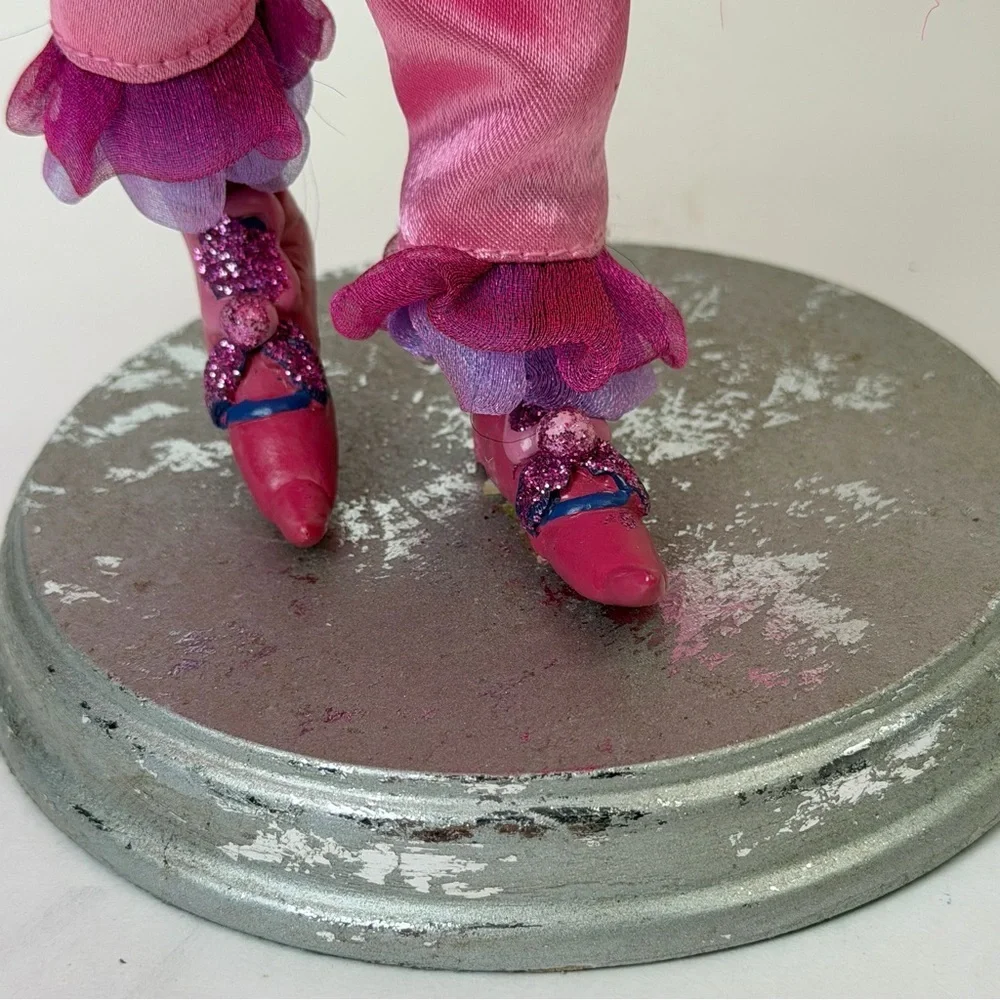 Vintage Whimsical Easter Fairy Figurine Pink Purple Egg Pixie Spring Decor 15”